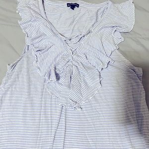 Express, L, purple and white top